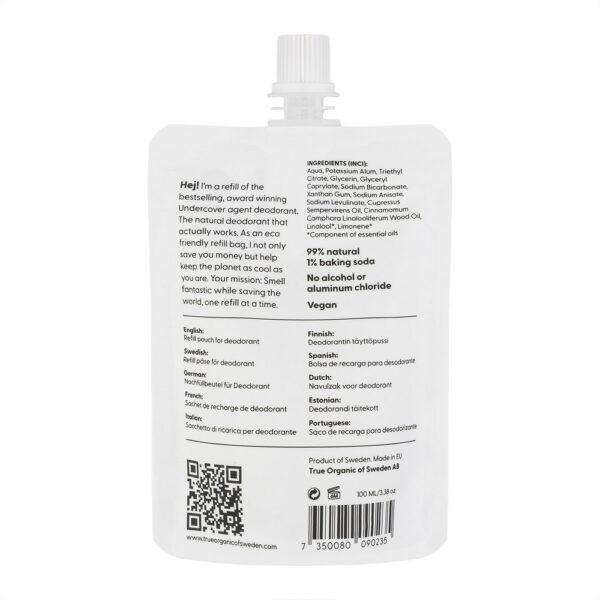TRUE ORGANIC OF SWEDEN Undercover Agent Original Refill, deo 100ml - Bild 2