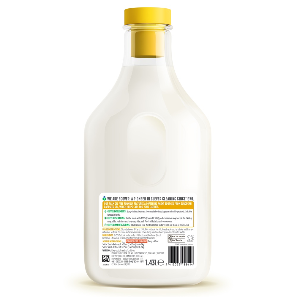 ECOVER Sköljmedel Apple Gardenia & Vanilla konc. 1,43L - Bild 2